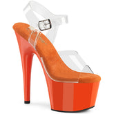 Pleaser Adore 708 Clear Orange Platform Shoes
